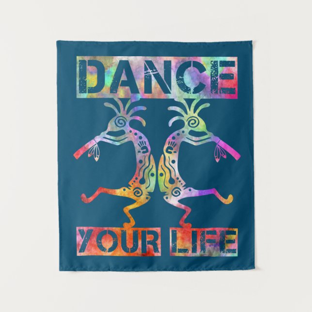 Native Americans Kokopelli - Dance Your Life 3 Tapestry (Front)