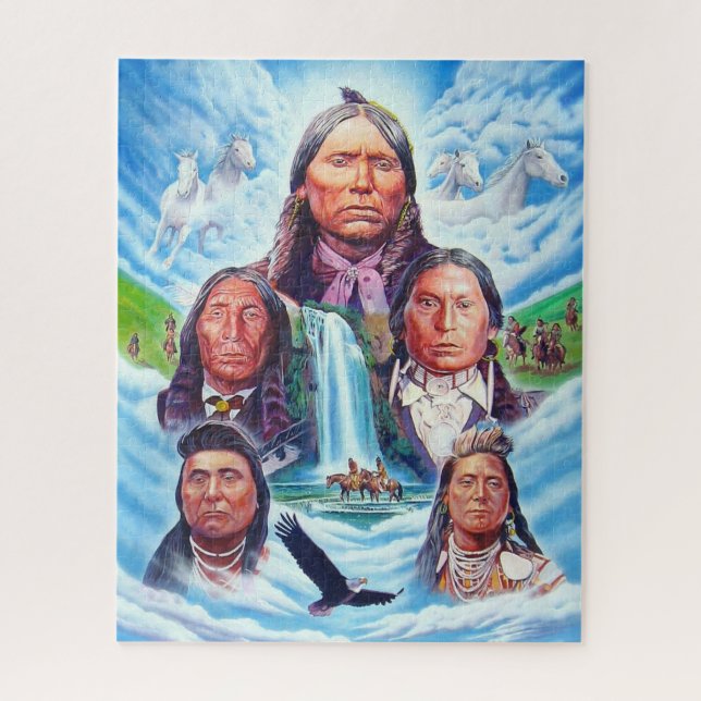 Native Americans Painting Famous Indian Chiefs Jigsaw Puzzle (Vertical)