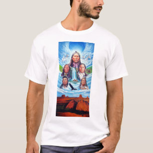 Native Americans Painting Template Mens White T-Shirt