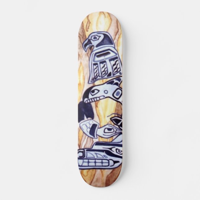 Native AmericanTotem Pole Skateboard (Front)