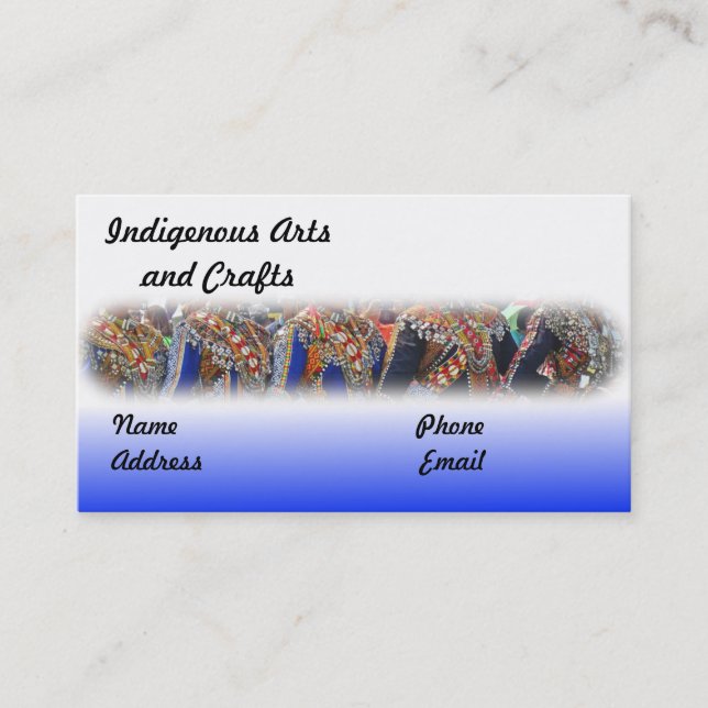 Native and Indigenous Arts and Crafts Business Card (Front)