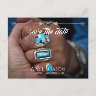 Native Arrows   Save the Date Announcement Postcard