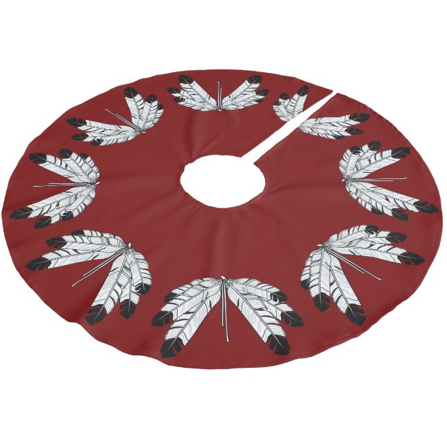 Native Art Christmas Tree Skirt First Nation Decor (Angled)