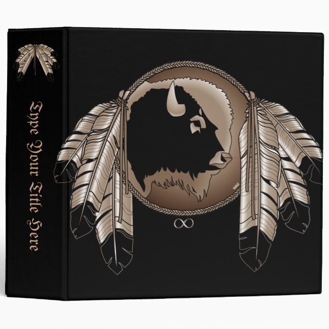 Native Art Classeur Custom Native Wildlife Book (Devant/Côté)