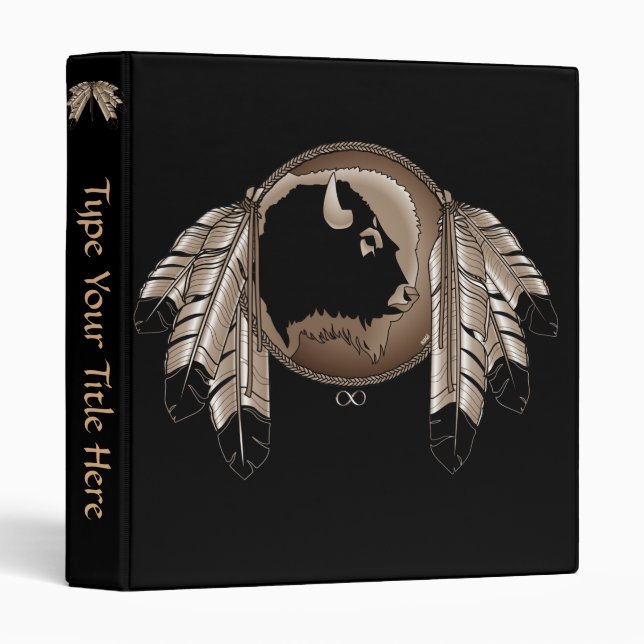 Native Art Classeur Custom Native Wildlife Book (Devant/Côté)