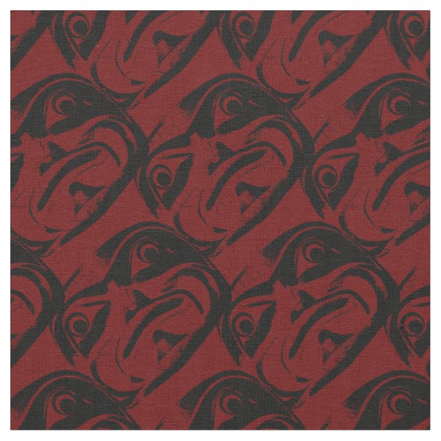 Native Art Fabric Haida First Nations Art Fabric (Close Up)