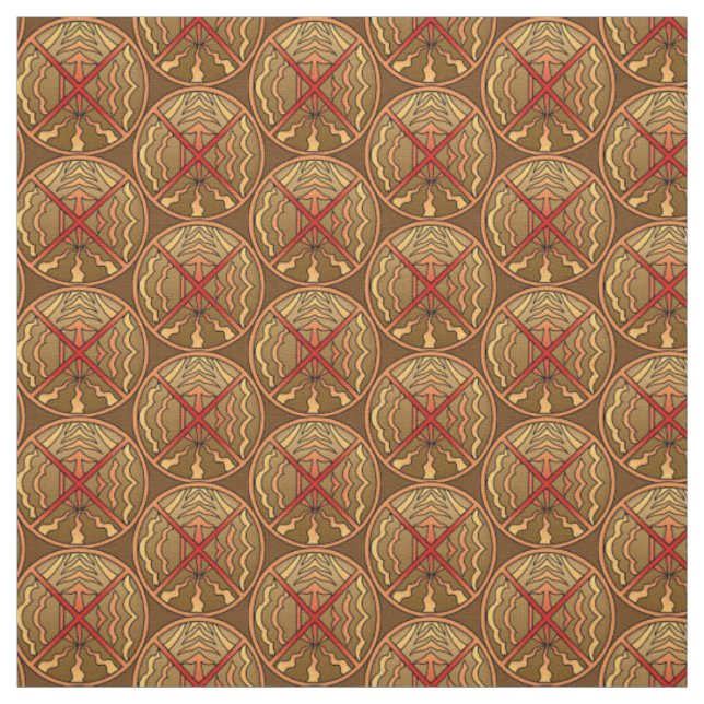 Native Art Fabric Tribal Spiritual Elements Fabric (Swatch)