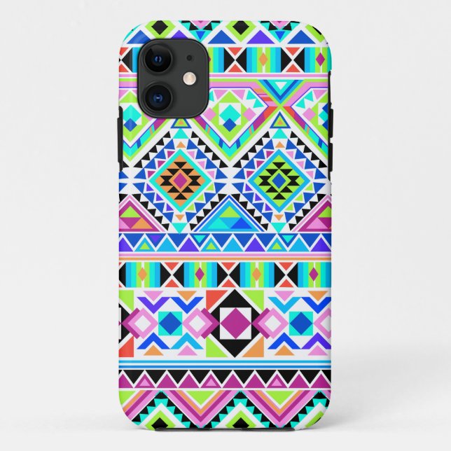 Native Aztec Colourful Shapes & Stripes pattern Case-Mate iPhone Case (Back)