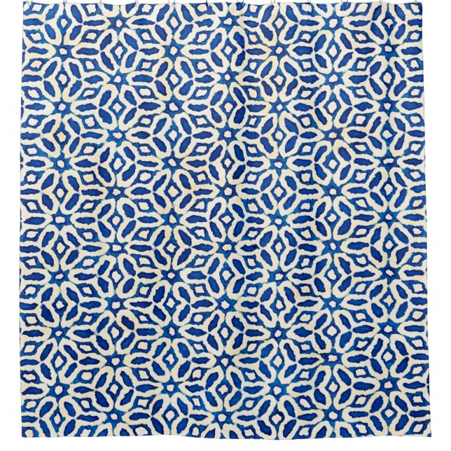 Native batik watercolor artistic blue and white pa (Front)