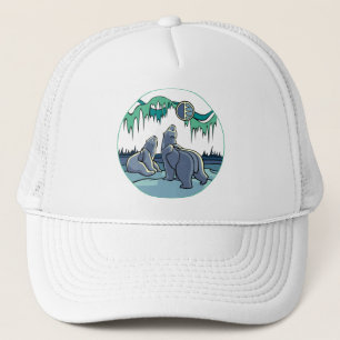 Native Bear Art Caps Hats Tribal Native Art Hat