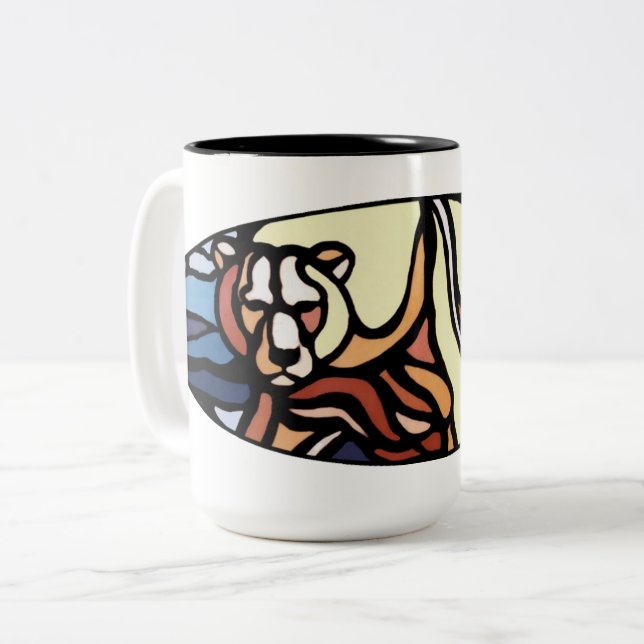 Native Bear Art Cups Mugs Polar Bear Cup & Glasses (Front Left)