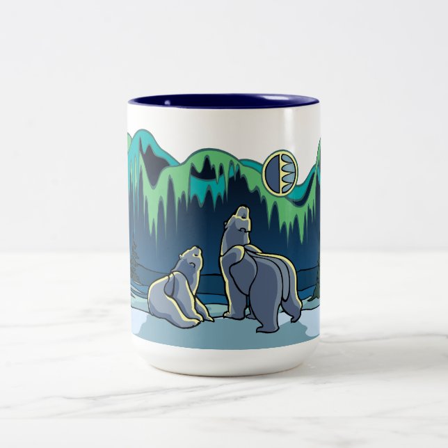 Native Bear Art Cups Mugs Polar Bear Cup & Glasses (Center)