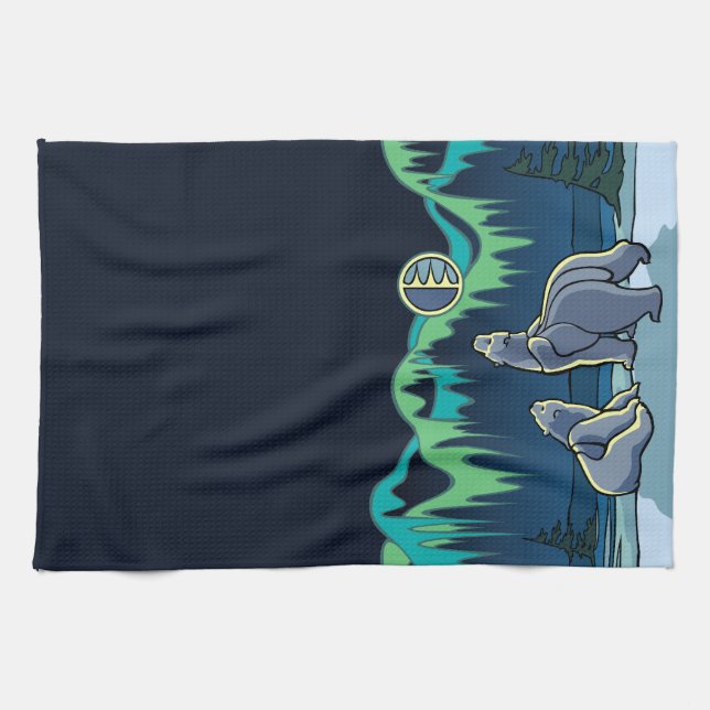 Native Bear Art Towel Polar Bear Tea Towel (Horizontal)