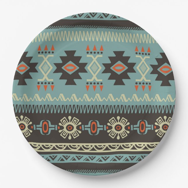 Native Blanket Pattern Paper Plate (Front)