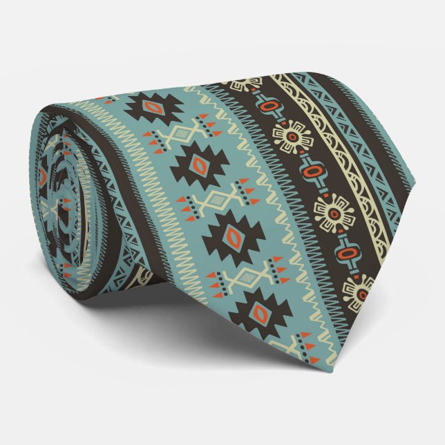 Native Blanket Pattern  Tie (Rolled)