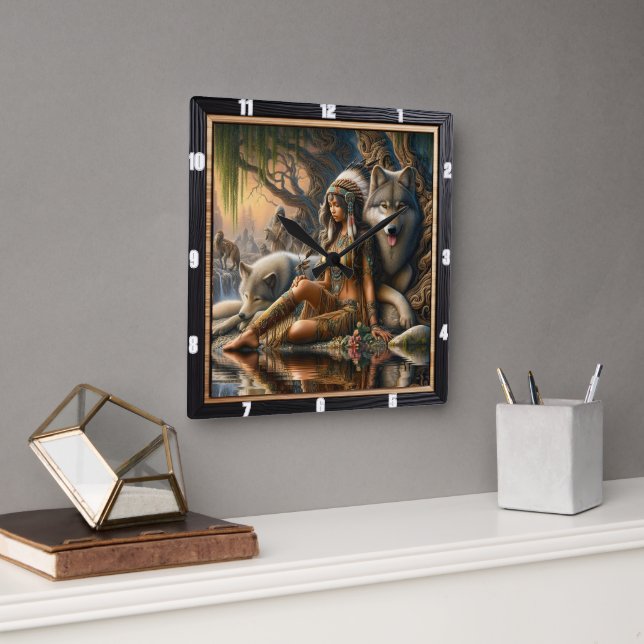 Native Calm: Forest Floor Evening Dream Square Wall Clock (Office)