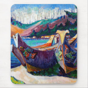 Native Canadian Emily Carr Painting War Canoes Mouse Pad