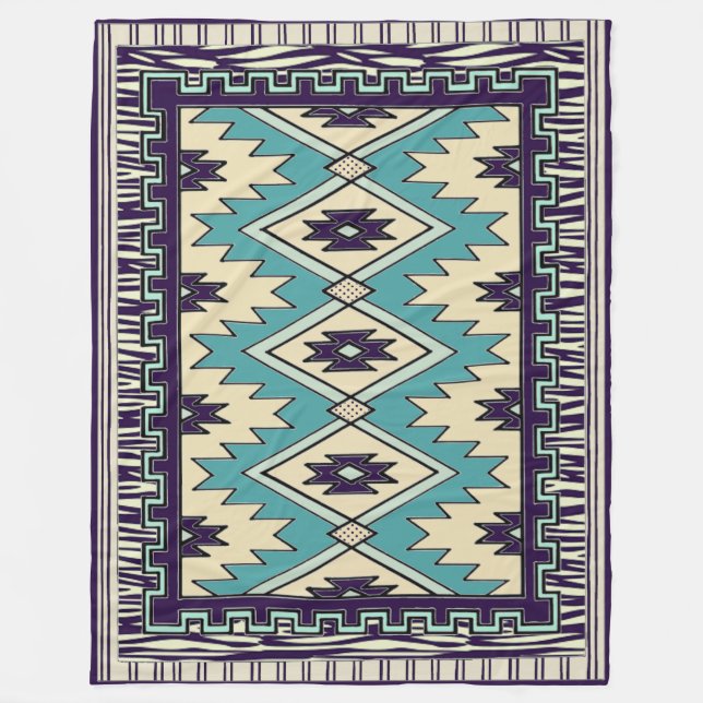 Native Chieftain Pattern Fleece Blanket (Front)