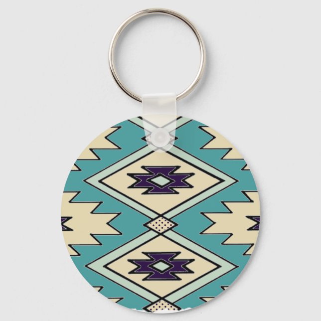Native Chieftain Pattern Keychain (Front)