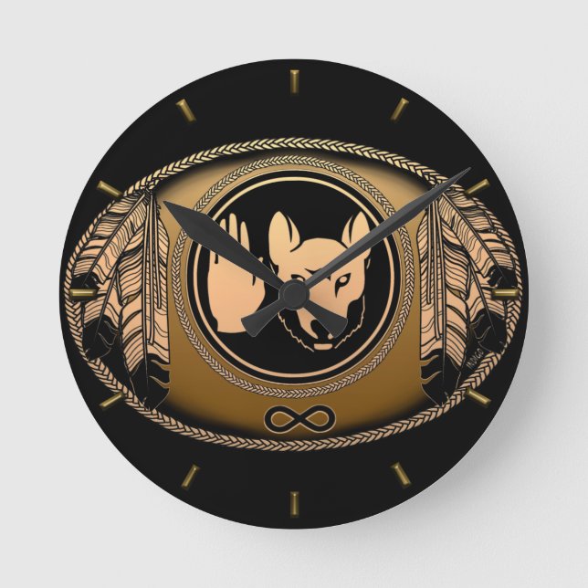 Native Clock Custom First Nation Flag Wall Clock (Front)