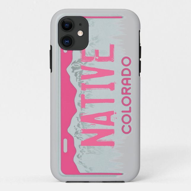 Native Colorado pink license plate iphone 5 case (Back)