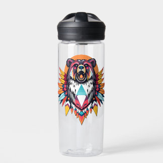 Native Decorated Bear Water Bottle