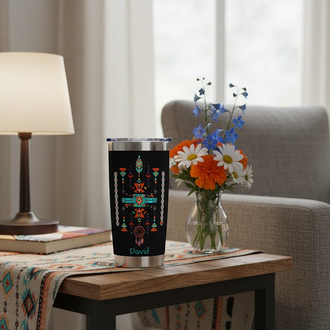 Native design custom personalized insulated tumbler (Creator Uploaded)