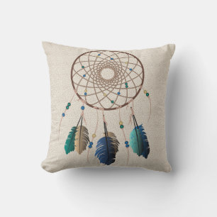 Native Earthy Hues Dream Catcher Throw Pillow