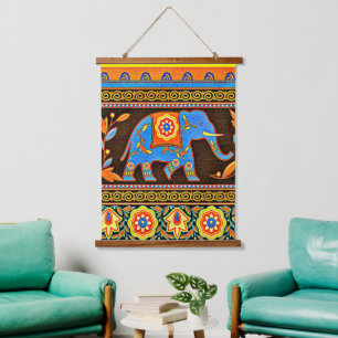 Native elephant  hanging tapestry