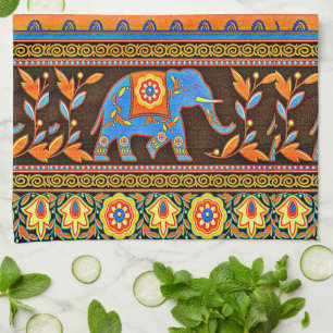 Native elephant kitchen towel