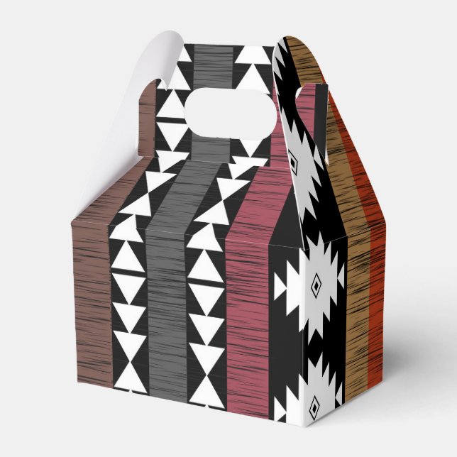 Native Ethnic Colourful Lines Pattern  Favor Box (Front Side)