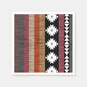 Native Ethnic Colourful Lines Pattern  Napkin