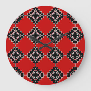 Native ethnic pattern large clock