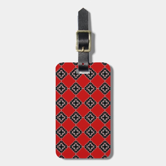 Native ethnic pattern luggage tag (Front Vertical)