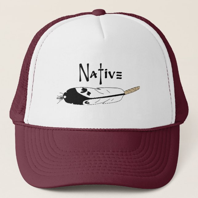 Native Feather Trucker Hat (Front)