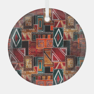 Native folk, grunge ornamental background. glass ornament