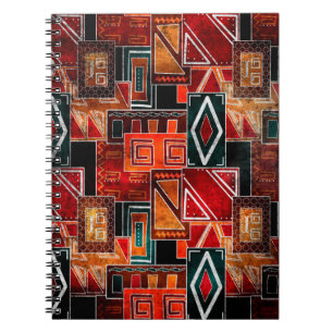 Native folk grunge ornamental pattern background notebook