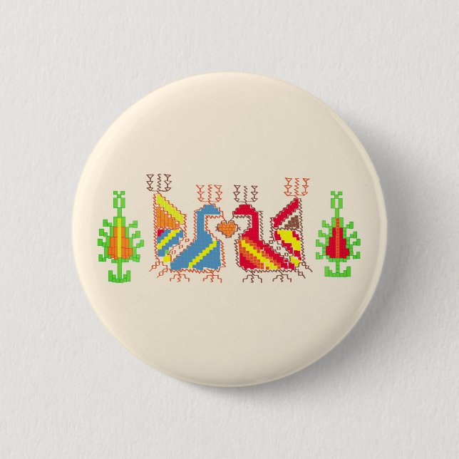 Native Geometric Pattern Round Badge 2 Inch Round Button (Front)