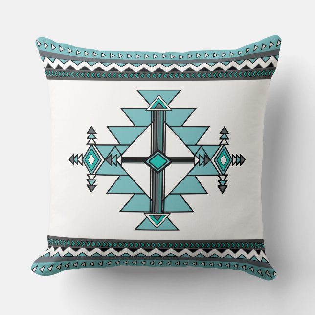 Native Geometric    Throw Pillow (Front)