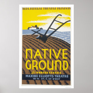 Native Ground Farmhouse 1936 WPA Poster