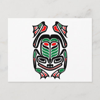 Native Haida Art Frog - black on white Postcard
