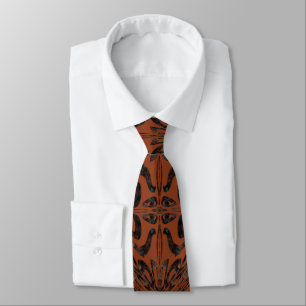 Native Happy Face Scratch Board Art Repeat Pattern Tie