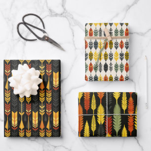 Native Harvest Corn Geometric Pattern Design Wrapping Paper Sheet