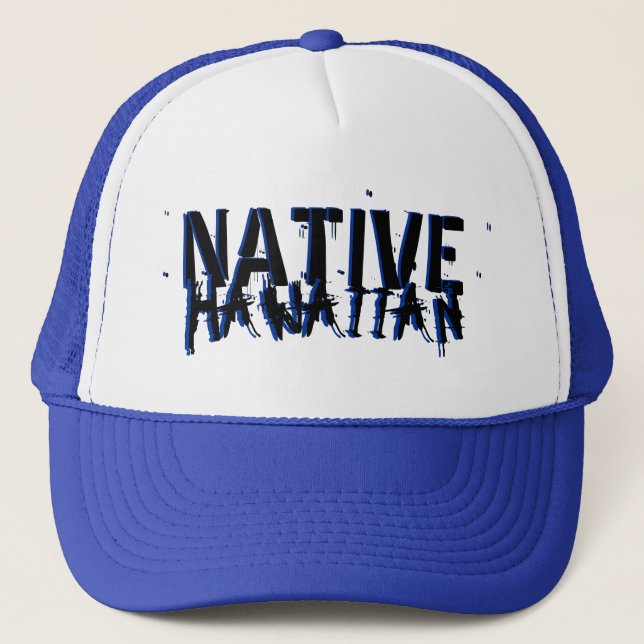 Native Hawaiian blue black hat (Front)