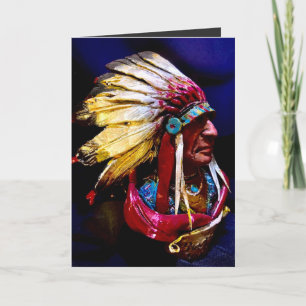 Native "Hunkpapa Chief" Folded Greeting Card