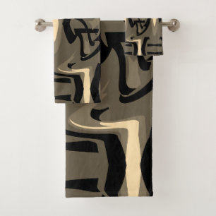 Native Indian and Japanese Art Blend Bath Towel Set