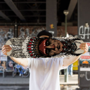 Native Indian Chief Skateboard   Skateboard Deck
