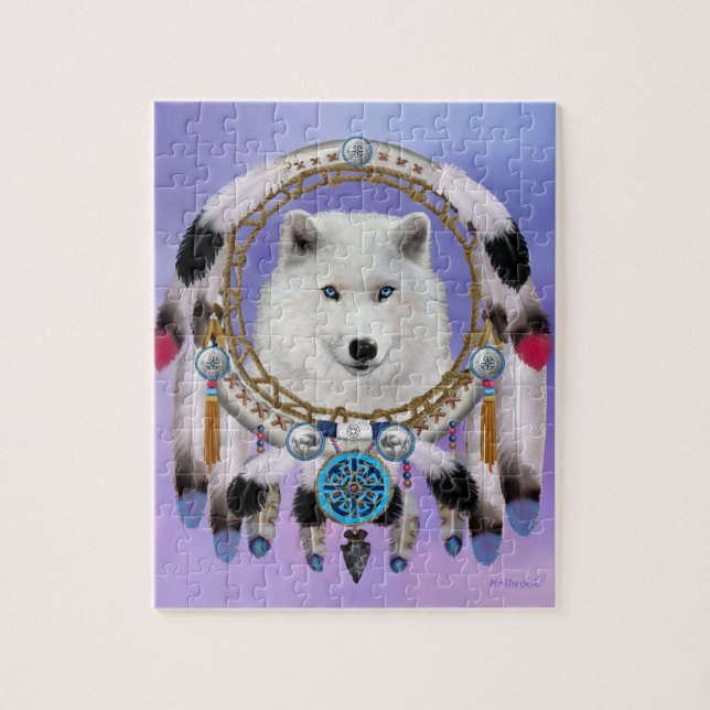 Native Indian Wolf Spirit Jigsaw Puzzle (Vertical)