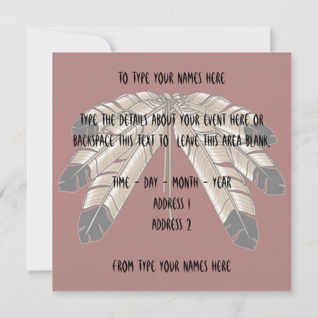 Native Invitations Personalized Native Art Cards (Back)