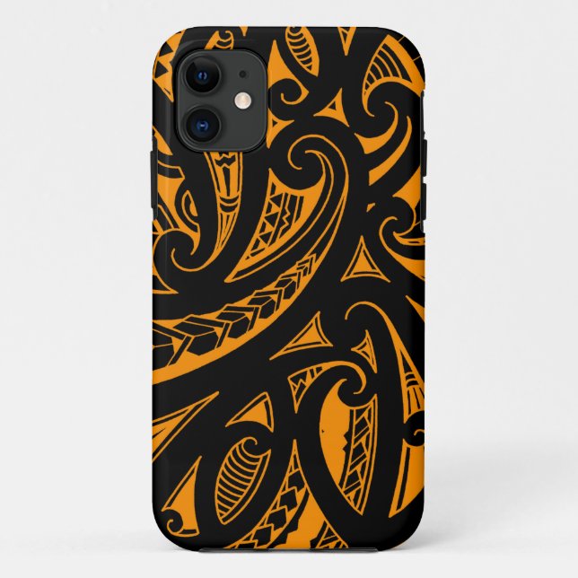 Native Maori style tribal tattoo with bright colo Case-Mate iPhone Case (Back)